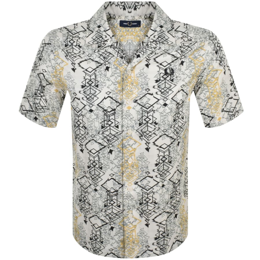 Fred Perry Short Sleeve Revere Shirt Cream Mainline Menswear United States